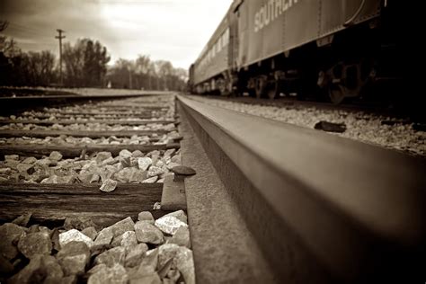 Vintage Railroad Tracks Low Angle Photograph by Berkehaus Photography