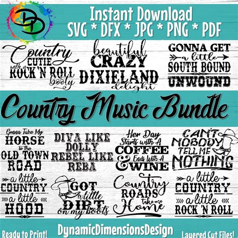 Country Music Bundle, Country Music, Southern Girl, Southern svg, Coun By Dynamic Dimensions ...