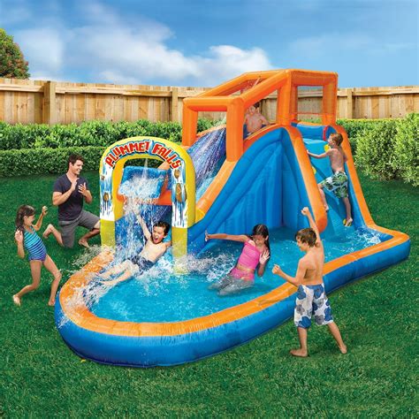 BANZAI Plummet Falls Large Inflatable Water Park Play Center - Water ...