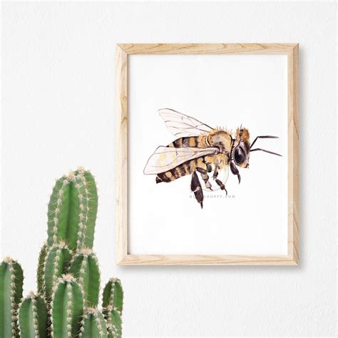 Honey Bee Watercolor Print | Etsy