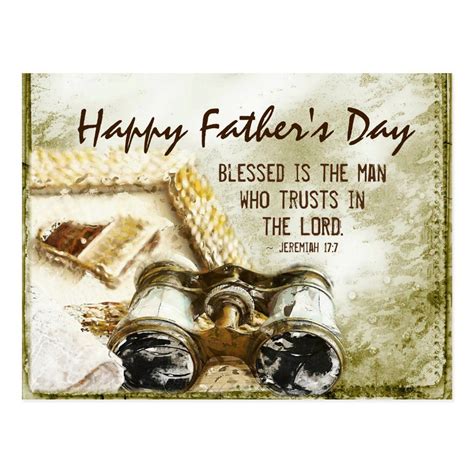 Fathers Day Jeremiah 17:7 Blessed is the Man Bible Postcard | Zazzle | Fathers day bible quotes ...