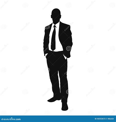 Vector Business Man Black Silhouette Stock Vector - Image: 46553672