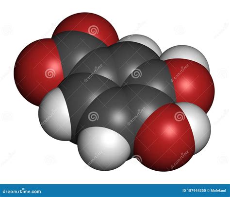 Protocatechuic Acid PCA Green Tea Antioxidant Molecule. 3D Rendering ...