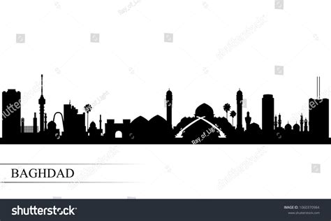 Baghdad City Skyline Silhouette Background Vector Stock Vector (Royalty ...