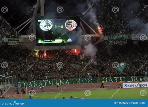 Panathinaikos Fans - UEFA Champions League Editorial Image - Image of ...