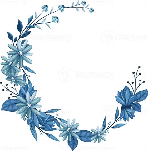 buquê floral azul com aquarela 16408028 PNG