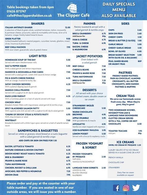 Menu | The Clipper at Shaldon | Cheesy chips, Menu, Menu pdf