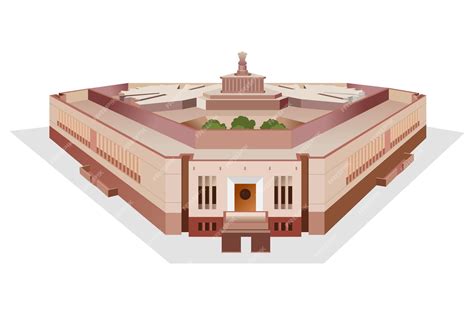 Premium Vector | New Indian parliament building vector illustration