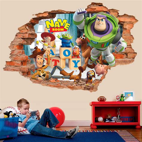 Toy Story 3D Wall Decal, Personalized Wall Sticker, Removable Vinyl Sticker, Kids Room Wall Art ...