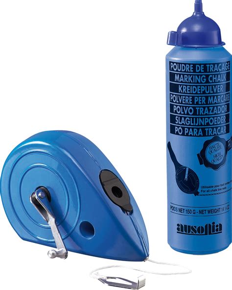 ALUMINIUM CHALK LINE REEL + 150GR BLUE POWDER - Bitmac