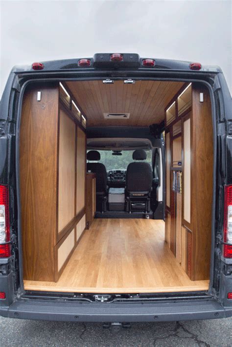 Van converted with custom woodworking - HomemadeTools.net #woodworking | Cargo trailer camper ...