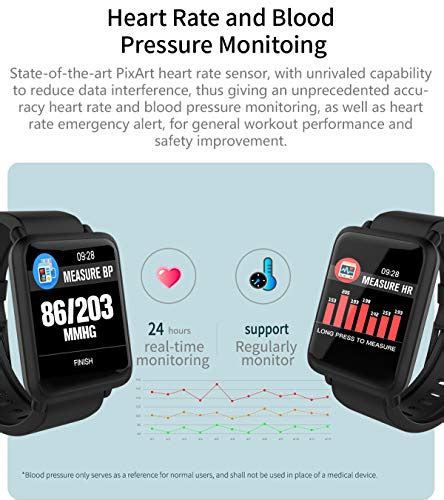 Fitness Tracker Blood Pressure Heart Rate Monitor Blood Oxygen Activity ...