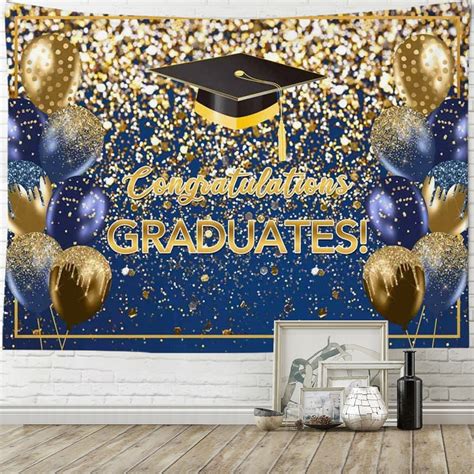 Congrats Grad Backdrop Class of 2023 Graduation Background College Prom Party Event Decor Banner ...