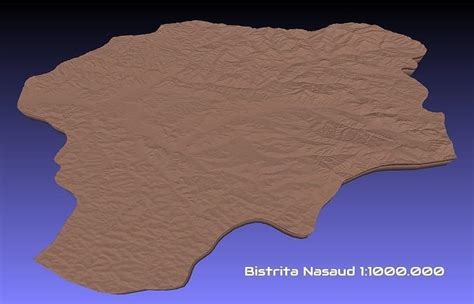 Romania 3D Map of Bistrita Nasaud County 1 to 1000000 3D model 3D printable | CGTrader