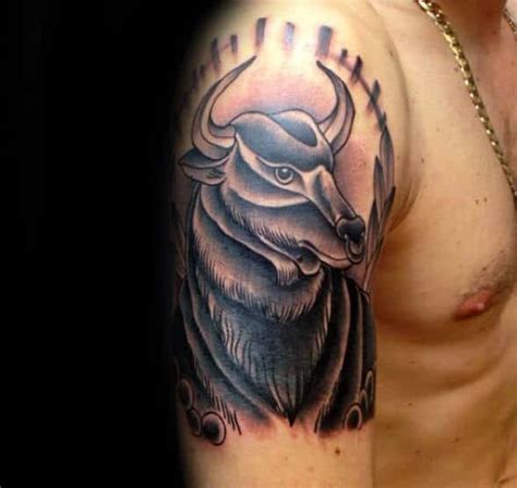 75 Taurus Tattoos For Men - Zodiac Ink Design Ideas