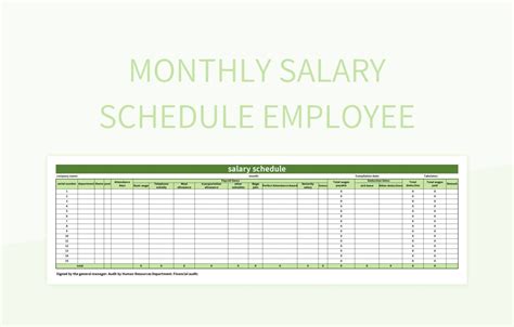 Monthly Salary Schedule Employee Excel Template And Google Sheets File For Free Download ...