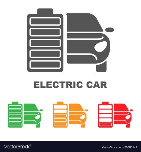 Electric car battery charging sign icon with flat Vector Image