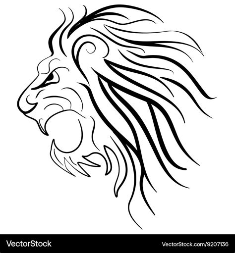 Graphic silhouette roaring lion Royalty Free Vector Image