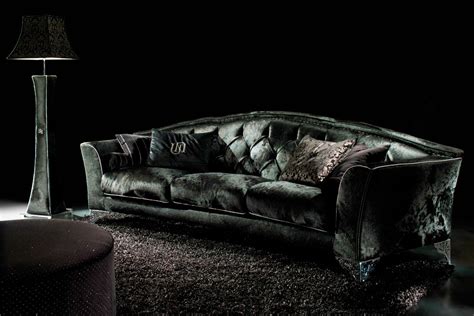 Living Rooms Decor With Black Velvet Sofa - Freshnist Design