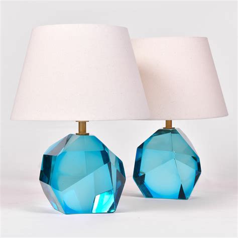 Italian Murano turquoise 'Rock' table lamp | Valerie Wade