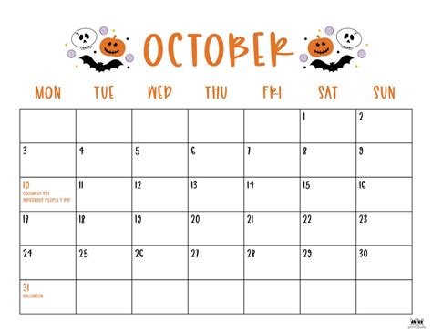 October Calendar October 2022 Printable Calendar Halloween | ubicaciondepersonas.cdmx.gob.mx