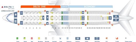 Seat map Delta Airlines Airbus A330-200 | Seating plan, Airbus, Qatar airways