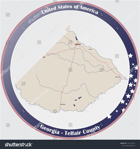 Large Detailed Map Telfair County Georgia Stock Vector (Royalty Free ...