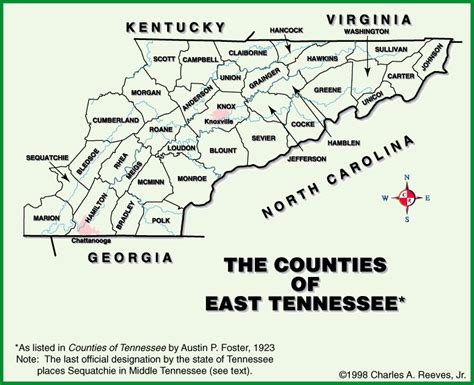 Map of East Tennessee