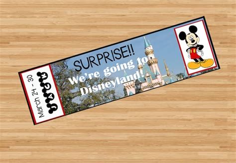 Printable Ticket to Disneyland Disney World with Custom Name