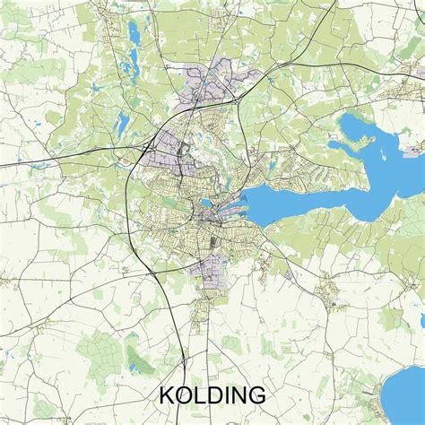 Kolding, Denmark map poster art 45743601 Vector Art at Vecteezy