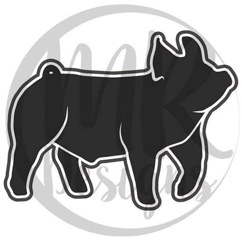 Show Pig Decal | Purple, Pig, Leather