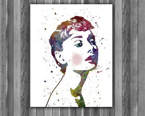 Audrey Hepburn art, Audrey Hepburn Poster, Audrey Hepburn Painting, Audrey Art | Watercolor art ...