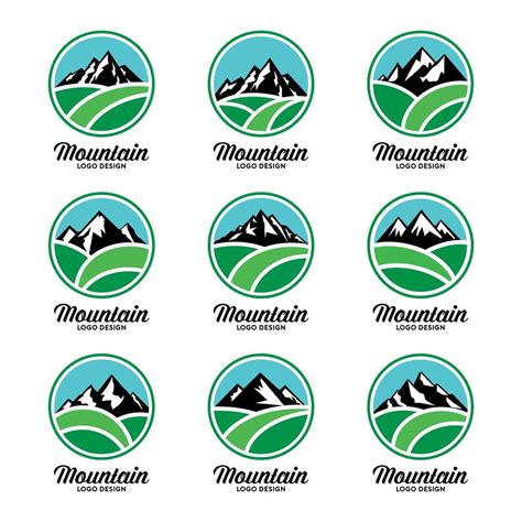 Mountain Landscape Logo Design Vector Set 5514259 Vector Art at Vecteezy