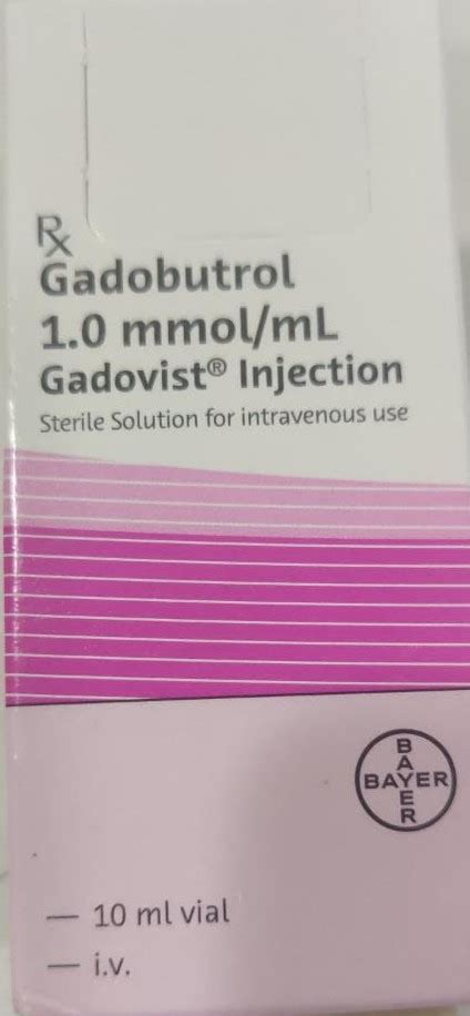 BUY Gadovist 10ml - Gadobutrol 1 mmol/mL-10ml by Bayer AG Germany at ...