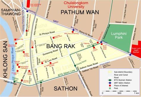 Bangkok red light district map - Map of bangkok red light district (Thailand)