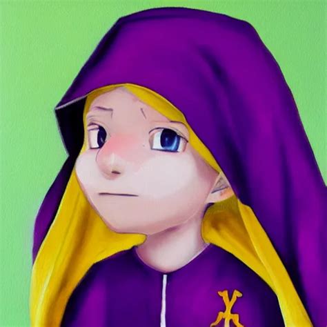 little boy wearing nun outfit, blonde hair. purple and | Stable Diffusion | OpenArt