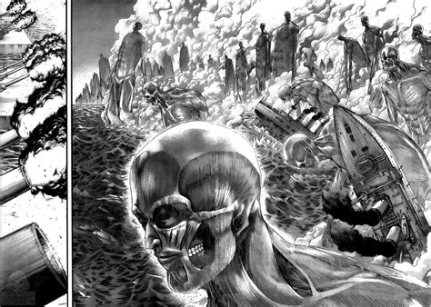 Rumbling titans and warships, chapter 130 manga panel AOT in 2022 ...