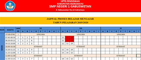 Aplikasi Jadwal Pelajaran Untuk SD, SMP dan SMA Tahun Pelajaran 2019/ ...