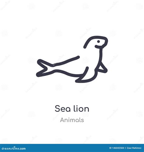 Sea Lion Outline Icon. Isolated Line Vector Illustration From Animals ...