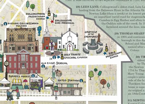 Collingswood, NJ Illustrated Map with Historical facts - 18 x 24 inch – PhilaCarta