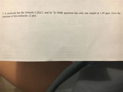 Solved A molecule has the formula C4H9Cl and its 1H NMR | Chegg.com