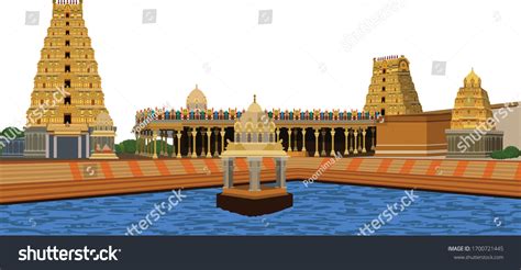 Hindu Temple Kovil Vector Stock Vector (Royalty Free) 1700721445 | Shutterstock