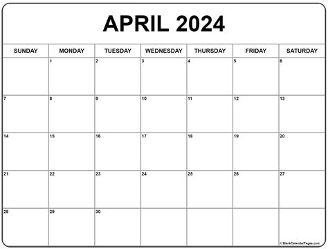 April 2024 calendar | free printable calendar