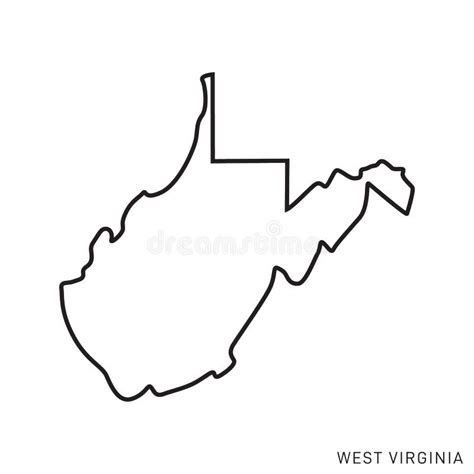 West Virginia Map Outline Vector Design Template. Editable Stroke Stock ...