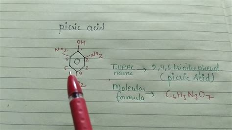 picric acid | structure | | molecular formula | | IUPAC name | - YouTube