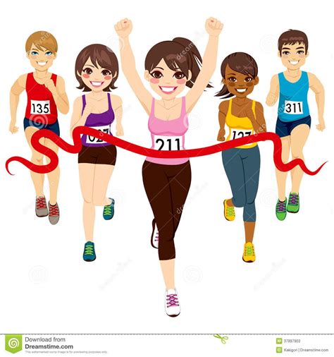 Image result for woman crossing the finish line | Female runner, Children illustration, Female