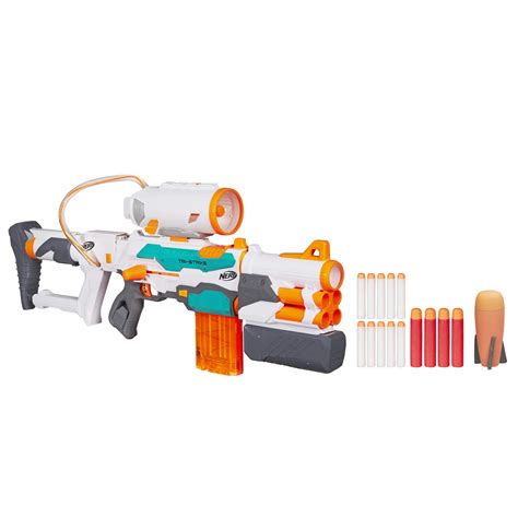 Buy NerfModulus Tri-Strike Blaster, Mega Barrel, Rocket Launcher, Clip ...