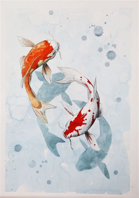 How to paint a koi fish in watercolour | Koi art, Koi painting, Watercolor fish