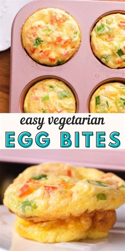 Vegetarian Breakfast Egg Bites - Cozy Peach Kitchen