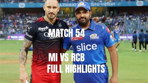 Ipl match highlights MI VS RCB - YouTube